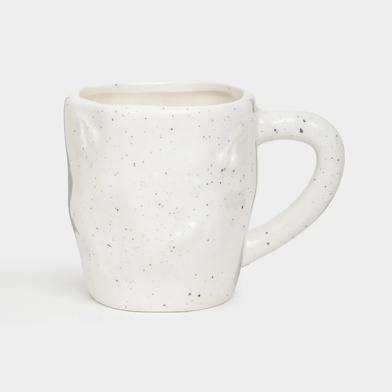 Кружка, 330 мл, керамика, молочная, в крапинку, Вишни, Relief