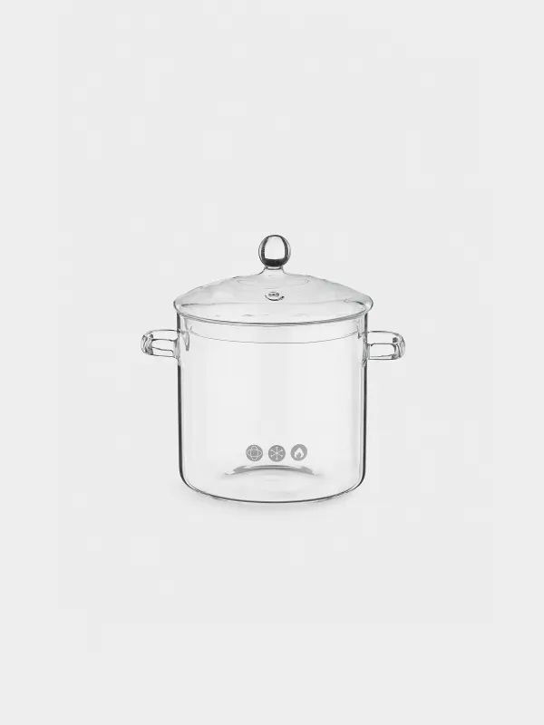 Кастрюля, 16 см, 2,5 л, с крышкой, стекло Б, Clear, image-0