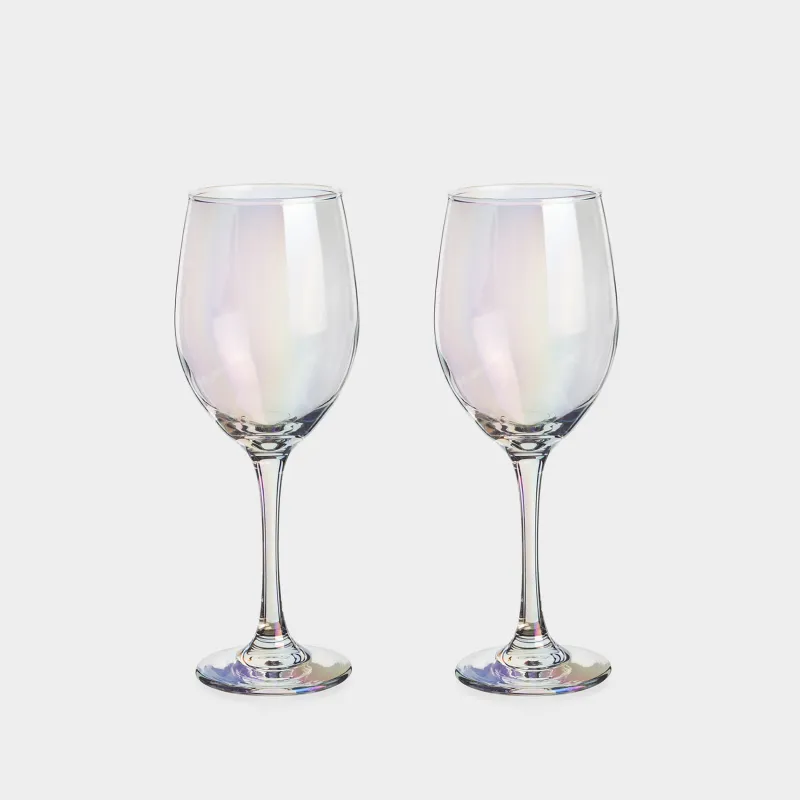 Бокал белого вина, 320 мл, 2 шт, стекло, перламутр, Floyd polar