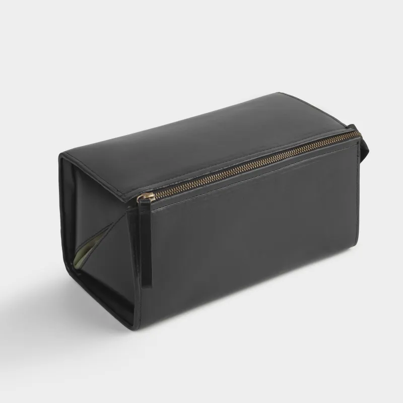 Косметичка, 28х15 см, полиуретан, черная, Force, image-1