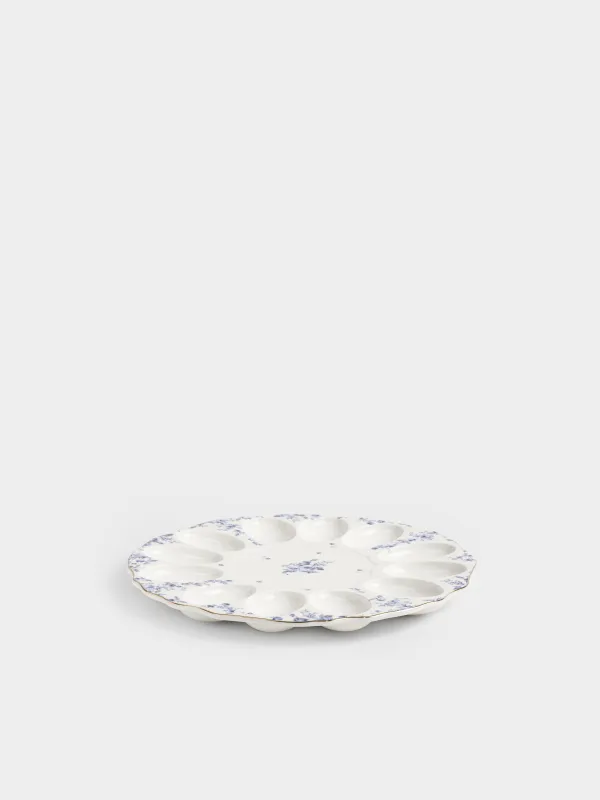 Блюдо пасхальное, 28 см, 12 отд, фарфор F, с золотистым кантом, Цветы гжель, Tradition Easter, image-3