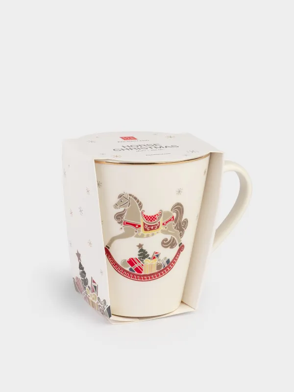 Кружка, 250 мл, фарфор N, белая, Лошадка с подарками, Horse christmas, image-4