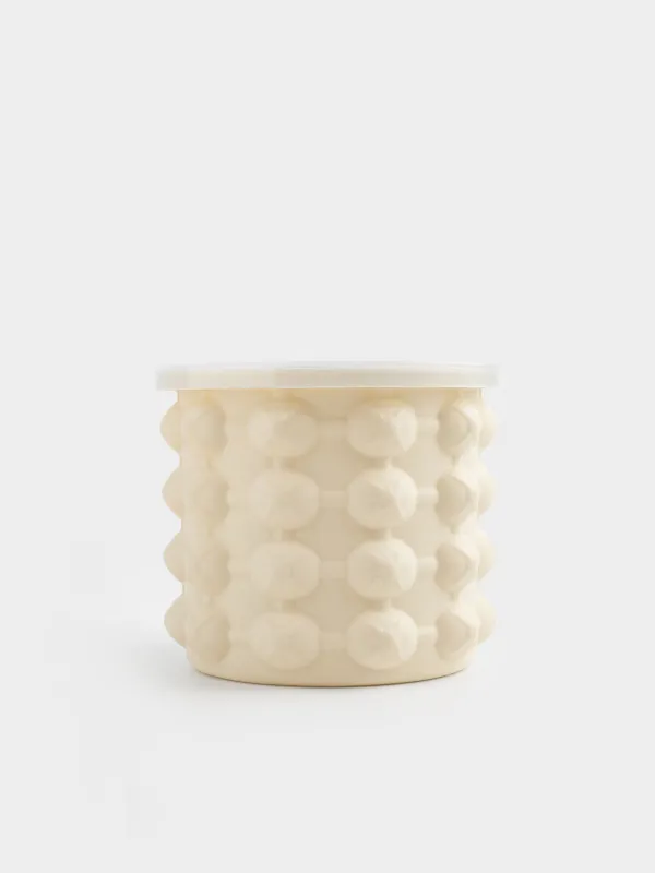 Форма для льда, 11х10 см, 40 отд, с крышкой, силикон/пластик, молочная, Soft kitchen, image-1