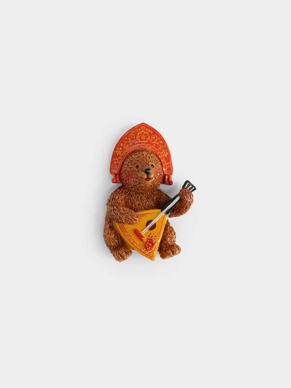 Магнит, 8 см, Медведь с балалайкой, Bear, image-0