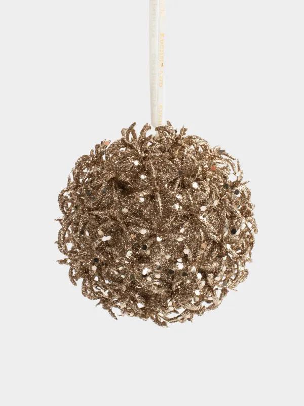 Игрушка елочная, 11 см, пенопласт, шампань, Фейерверк, Шар, Hedgehog ball, image-0