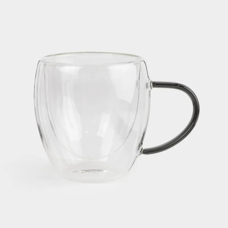 Кружка, 270 мл, стекло Б, черная ручка, Air, image-0