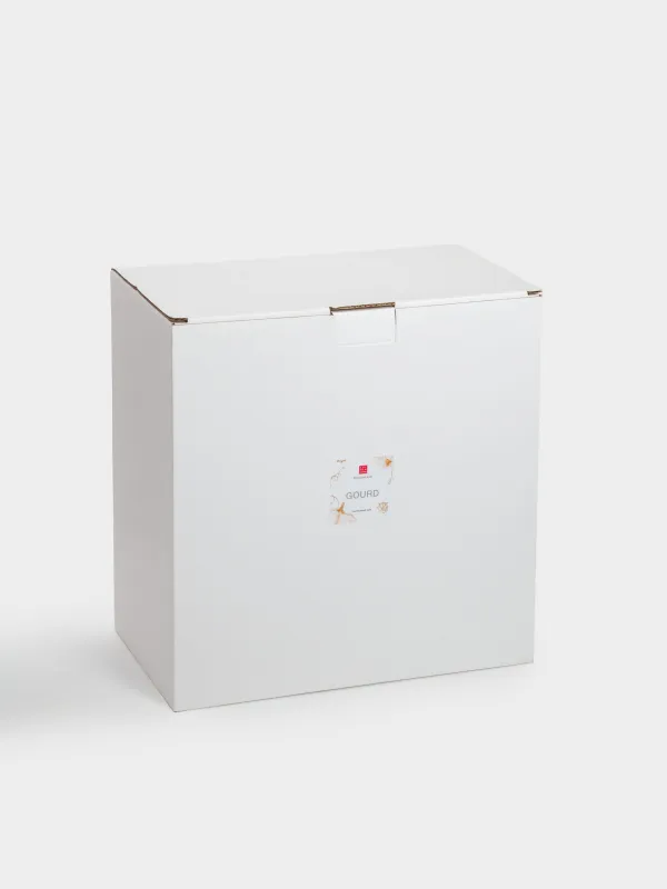 Форма для запекания, 26х14 см, 1,5 л, с крышкой, керамика, молочно-золотистая, Тыква с листом, Gourd, image-6