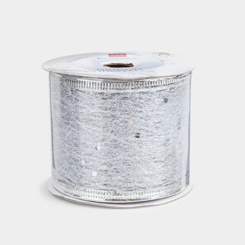 Лента декоративная, 5 м, полиэстер, Ribbon christmas