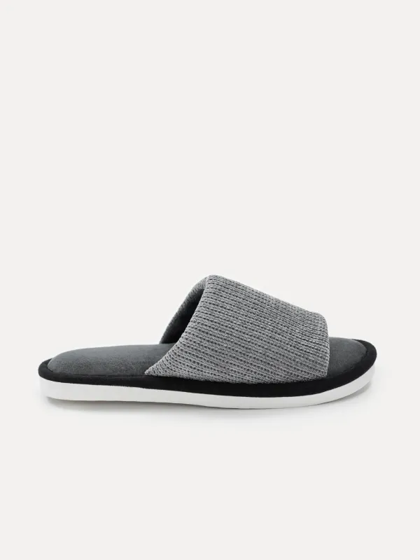 Тапочки мужские, домашние, шенилл/вельвет, темно-серые, Chenille, image-0