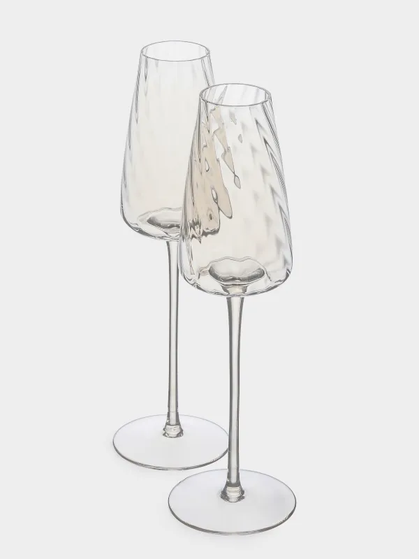Бокал для шампанского, 270 мл, 2 шт, стекло, перламутр, Sorento bend, image-2