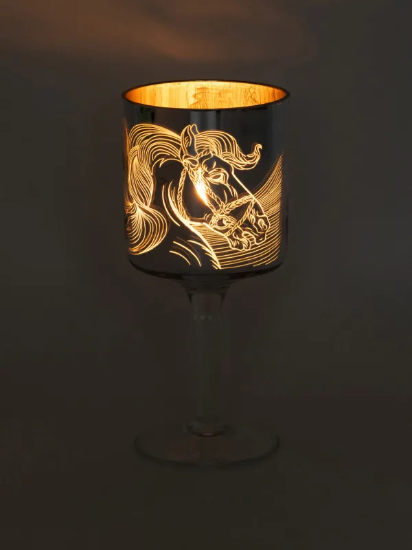 Подсвечник, 20 см, для чайной свечи, Лошадь, Horse gold, image-5