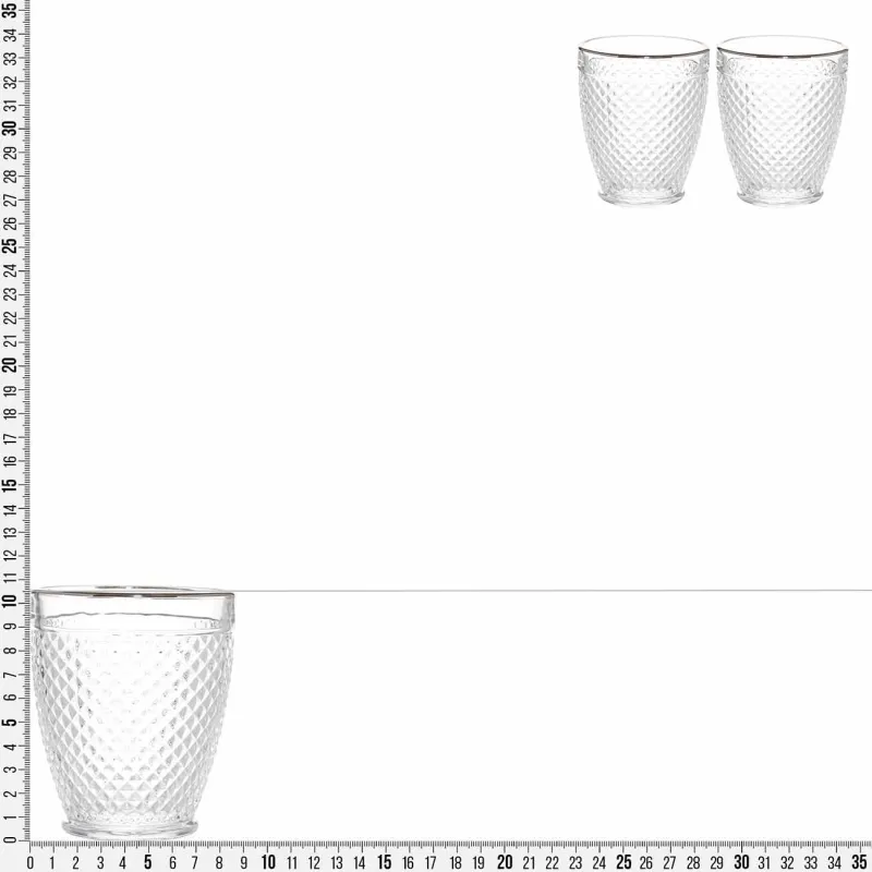 Стакан для виски, 10 см, 300 мл, 2 шт, стекло Р, с серебристым кантом, Verona silver, image-3