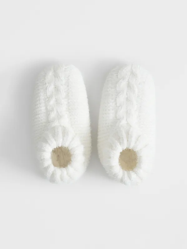 Тапочки-носки женские, шенилл/шерпа, Knitted soft, image-1