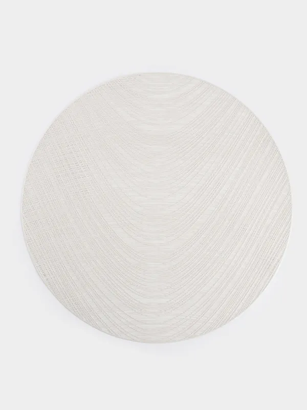 Салфетка под приборы, 38 см, ПВХ, круглая, молочная, Волны, Azhur Grid, image-0