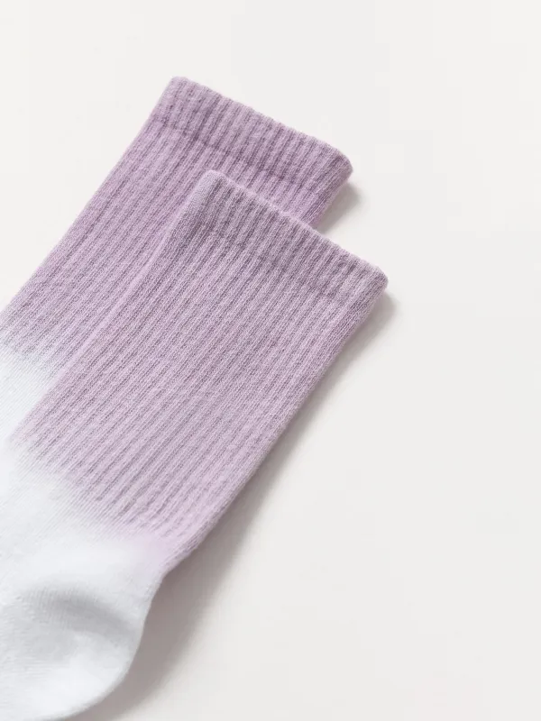 Носки женские, хлопок/полиэстер, сиренево-белые, Градиент, Rib gradient, image-2