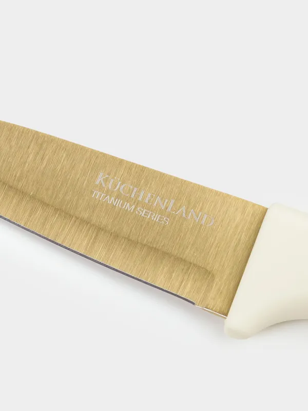 Нож для чистки овощей, 9 см, с чехлом, сталь/пластик, молочно-золотистый, Regular gold, image-1