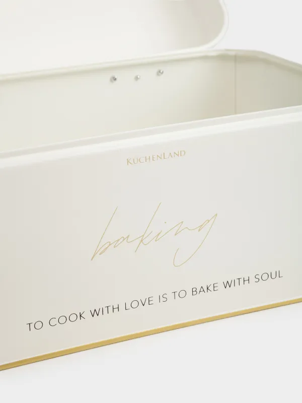 Хлебница, 30х16х18 см, металл, прямоугольная, молочно-золотистая, Autograph, image-3