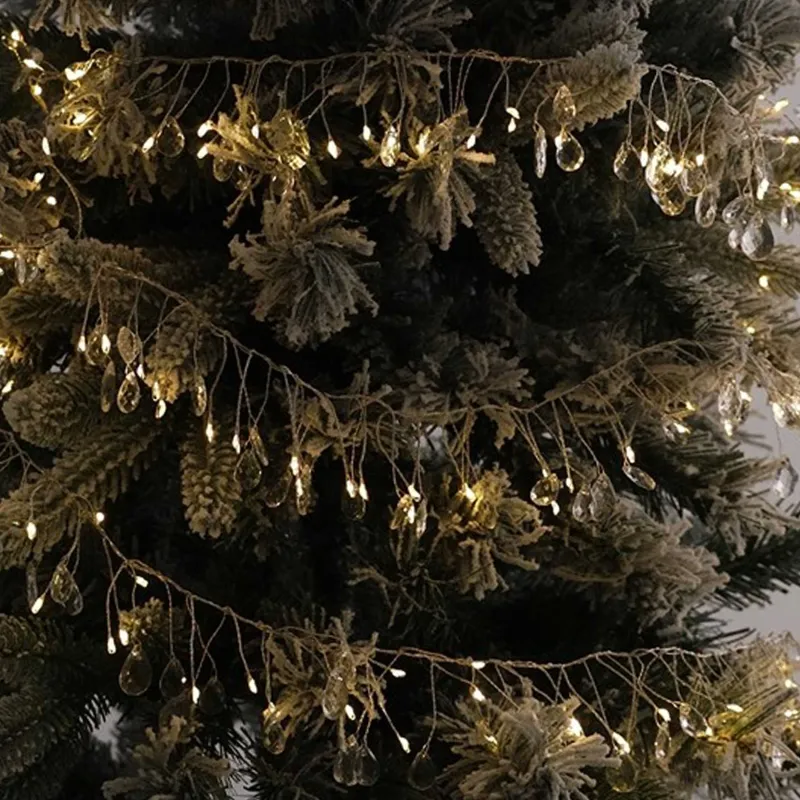 Гирлянда декоративная, 2 м, с подсветкой, 150 ламп, акрил/пластик, белая, Кристаллы, Crystal decor, image-4