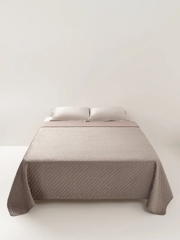 Покрывало, 240х260 см, стеганое, вельвет/микрофибра, коричневое, Lavender, Stitch velvet, image-5