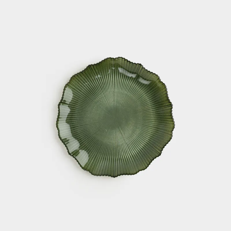 Тарелка закусочная, 21 см, стекло Р, зеленая, Ribby color