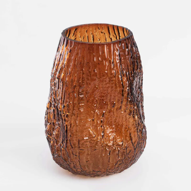 Ваза для цветов, 25 см, стекло, коричневая, Frozen