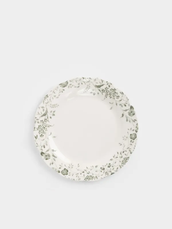 Сервиз обеденный, 6 перс, 18 пр, фарфор P, белый, Зеленые розы, Green rose, image-2