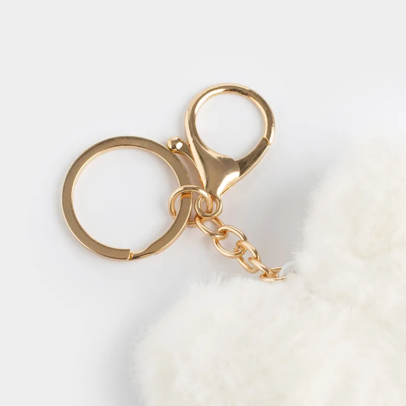 Брелок, 13 см, мягкий, полиэстер/металл, молочный, Сердце, Wooly, image-1