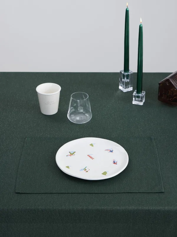 Салфетка под приборы, 30х45 см, полиэстер, прямоугольная, темно-зеленая, Green speckled, image-4