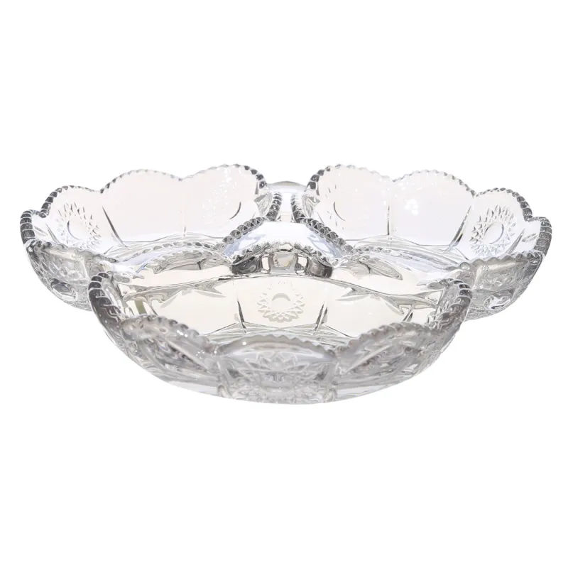 Менажница, 20 см, 3 отд, стекло Р, перламутр, Солнечные узоры, Sabal, image-0