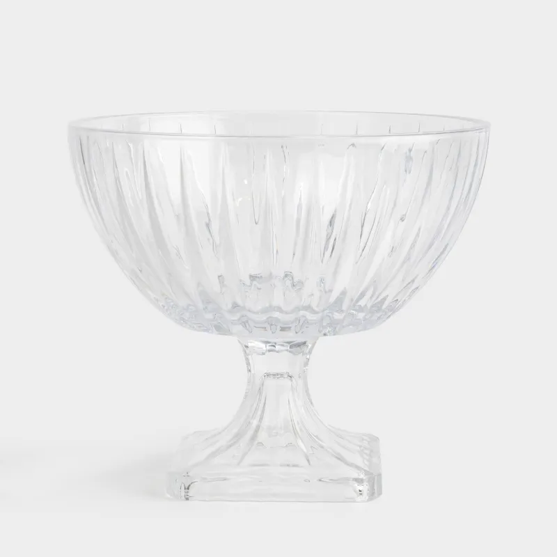 Ваза для фруктов, 25х22 см, на ножке, стекло Р, Glare