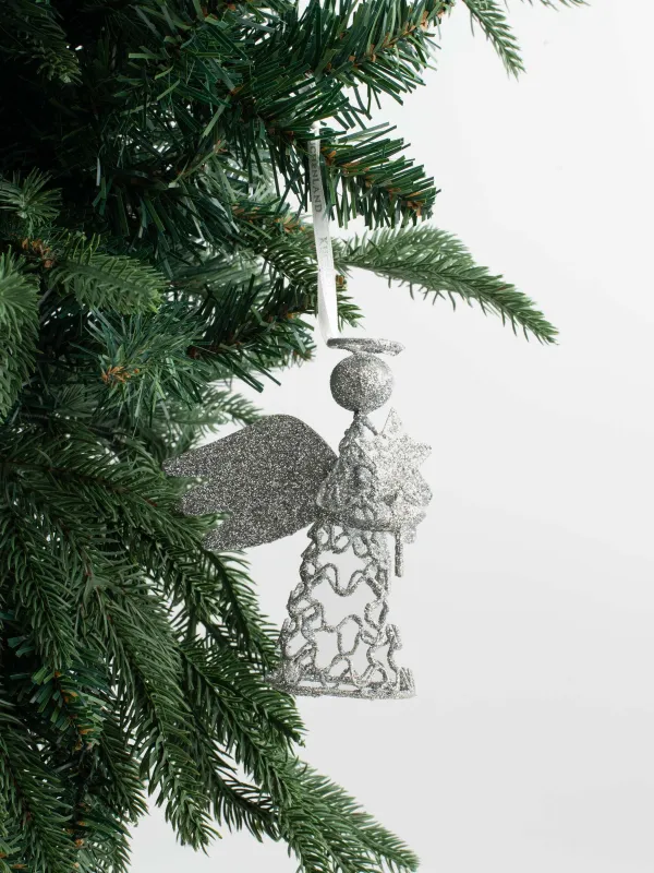 Игрушка елочная, 15 см, металл, серебристая, Ангел, Angel sparks, image-4