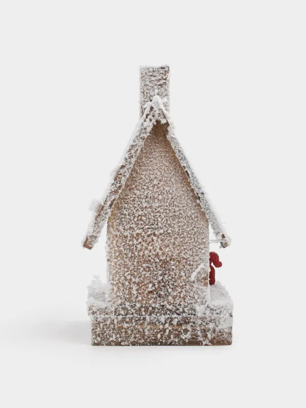 Статуэтка с подсветкой, 14х26 см, дерево, Заснеженный домик с лошадкой, Touch winter, image-3