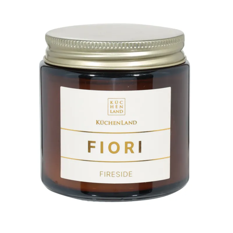 Свеча ароматическая, 6 см, в подсвечнике, с крышкой, стекло, Fireside, Fiori