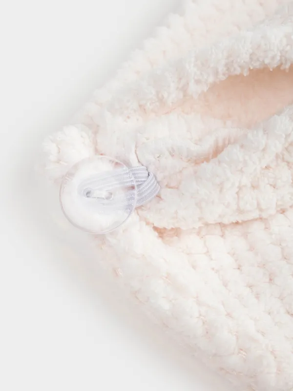 Полотенце-тюрбан для волос, 59х20 см, флис, молочное, Ratine, image-3