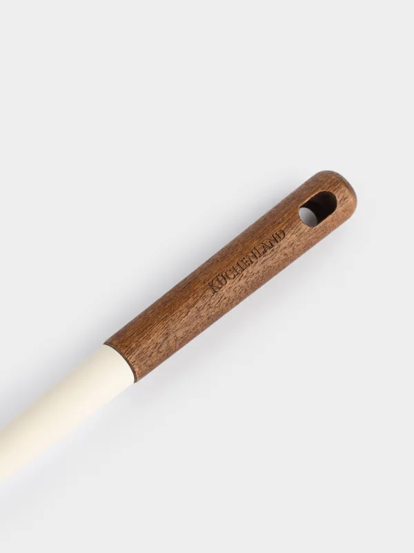 Ложка сервировочная, 32 см, силикон/дерево, бежевая, Lemsen, image-3