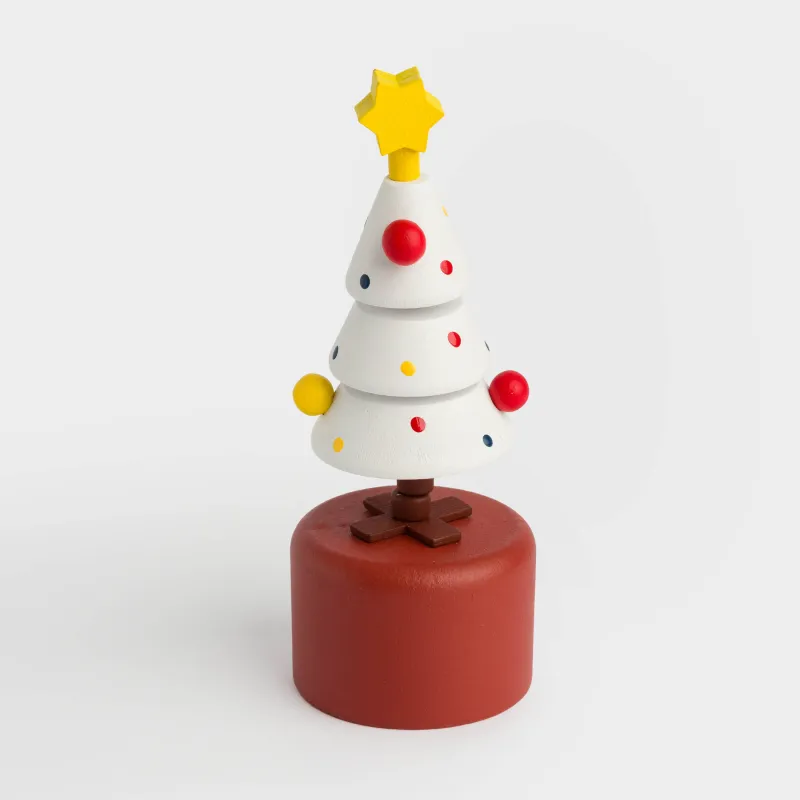 Игрушка, 12 см, дергунчик, дерево, бело-красная, Елка, Christmas, image-1