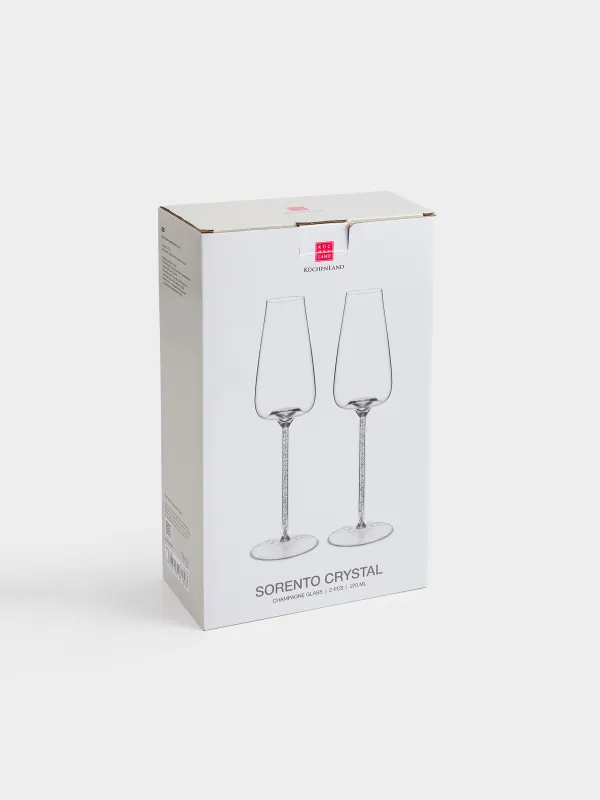 Бокал для шампанского, 270 мл, 2 шт, стекло Б/стразы, Sorento crystal, image-4