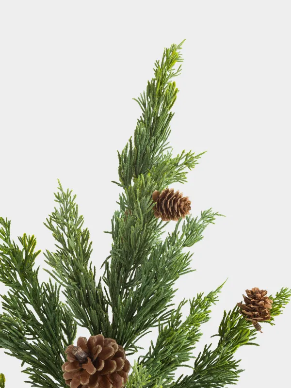 Ветка декоративная, 91 см, полиэтилен/пенопласт, Хвоя с шишками, Conifer decor, image-3