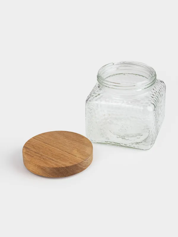 Банка для сыпучих продуктов, 1,2 л, Ripply wood, image-2