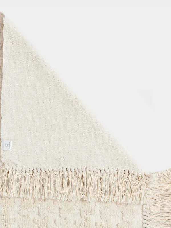 Коврик, 80х150 см, с бахромой, хлопок, песочный, Textured, image-3