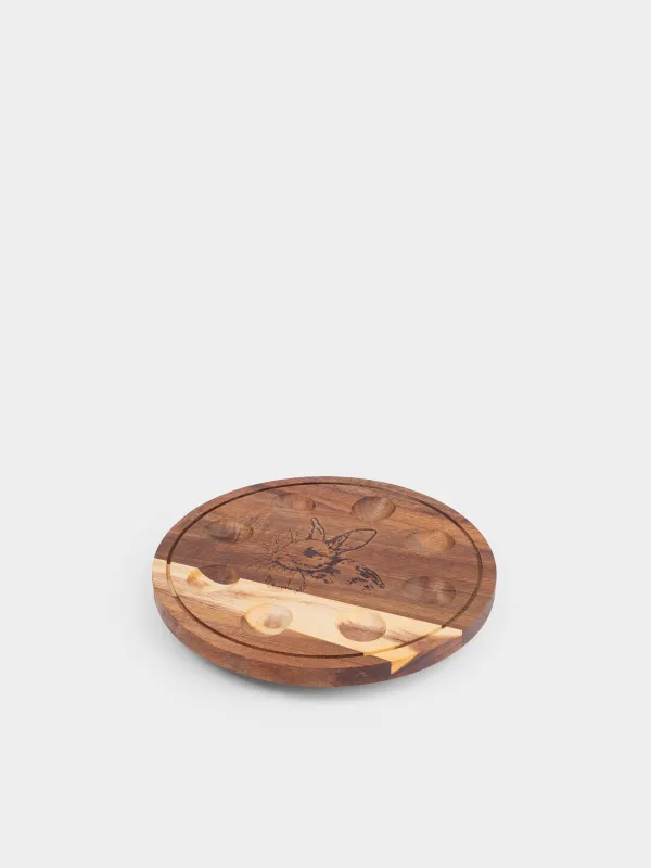 Подставка для яиц, 24 см, 8 отд, на ножках, дерево, Кролик, Noble tree, image-0