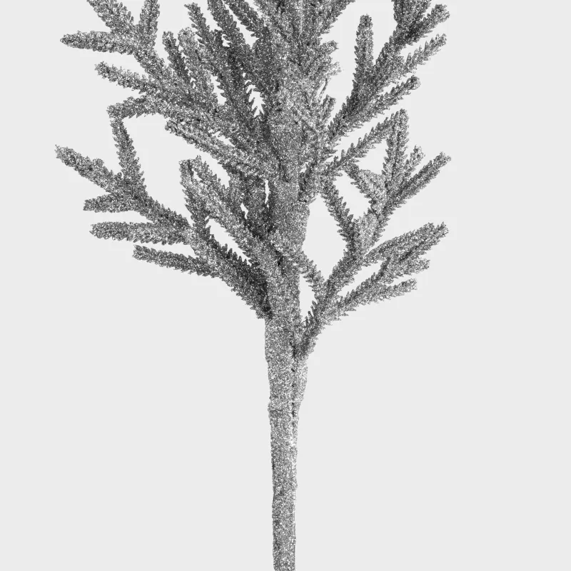 Ветка декоративная, 59 см, с подсветкой, пластик, серебристая, Хвоя, Sparkle decor, image-2