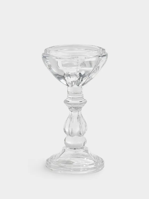 Подсвечник, 20 см, для одной свечи, на ножке, стекло, Clear, image-0
