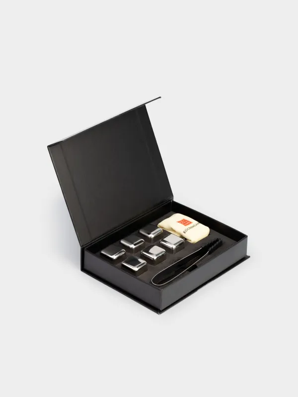 Набор кубиков для охлаждения напитков, 8 пр, с щипцами, сталь, BAR, image-0