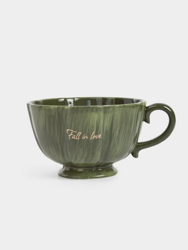 Кружка, 450 мл, керамика, зеленая, Белка внутри, Forest symphony, image-0