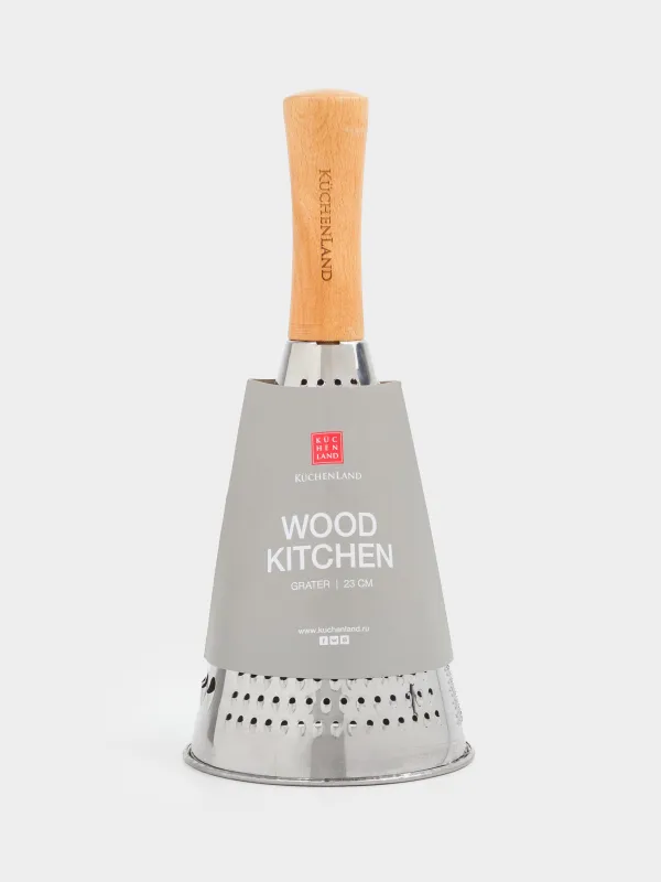 Терка, 24 см, сталь/дерево, круглая, Wood Kitchen, image-3