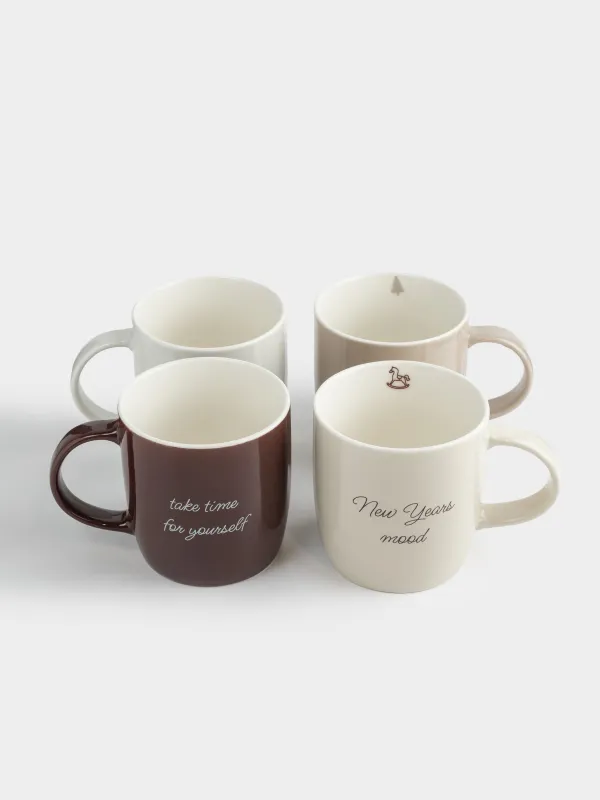 Кружка, 360 мл, 4 шт, фарфор N, Зимний микс, Magic moments, image-1