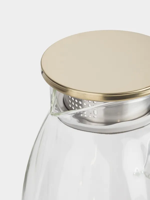 Кувшин, 2,1 л, с крышкой-фильтром, стекло Б/сталь, Ledge, image-5