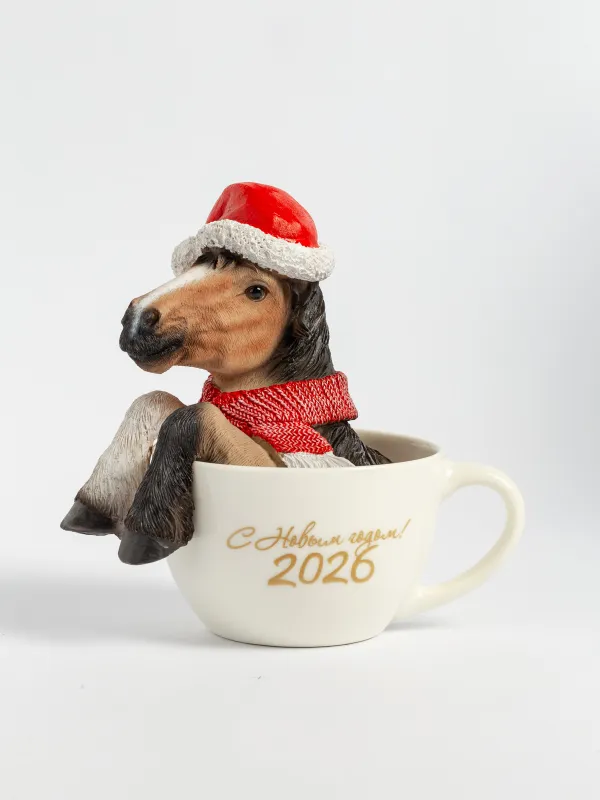 Статуэтка, 15 см, Лошадь в кружке, Horse christmas, image-0