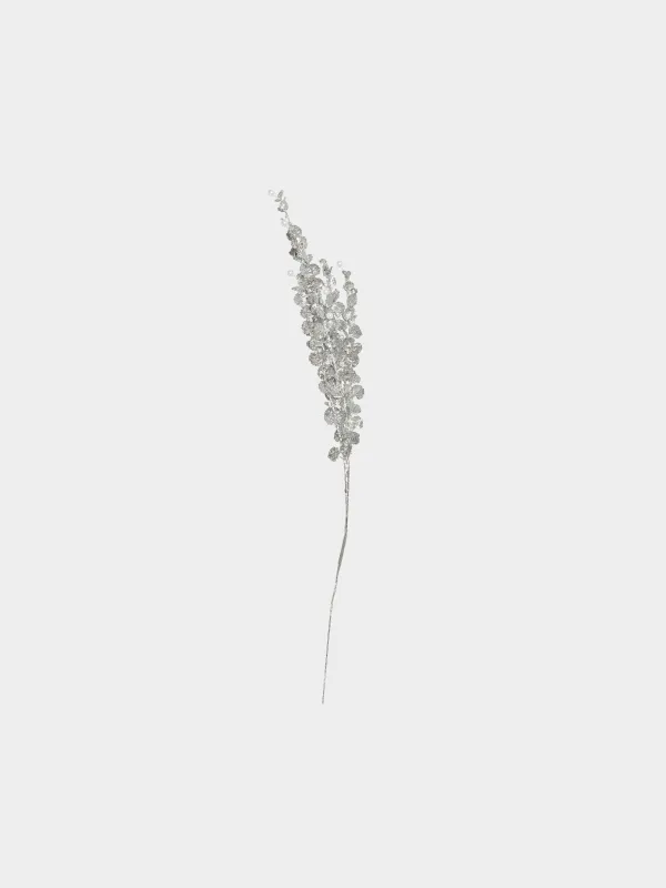 Ветка декоративная, 78 см, Серебристые листья, Sparkle decor, image-0